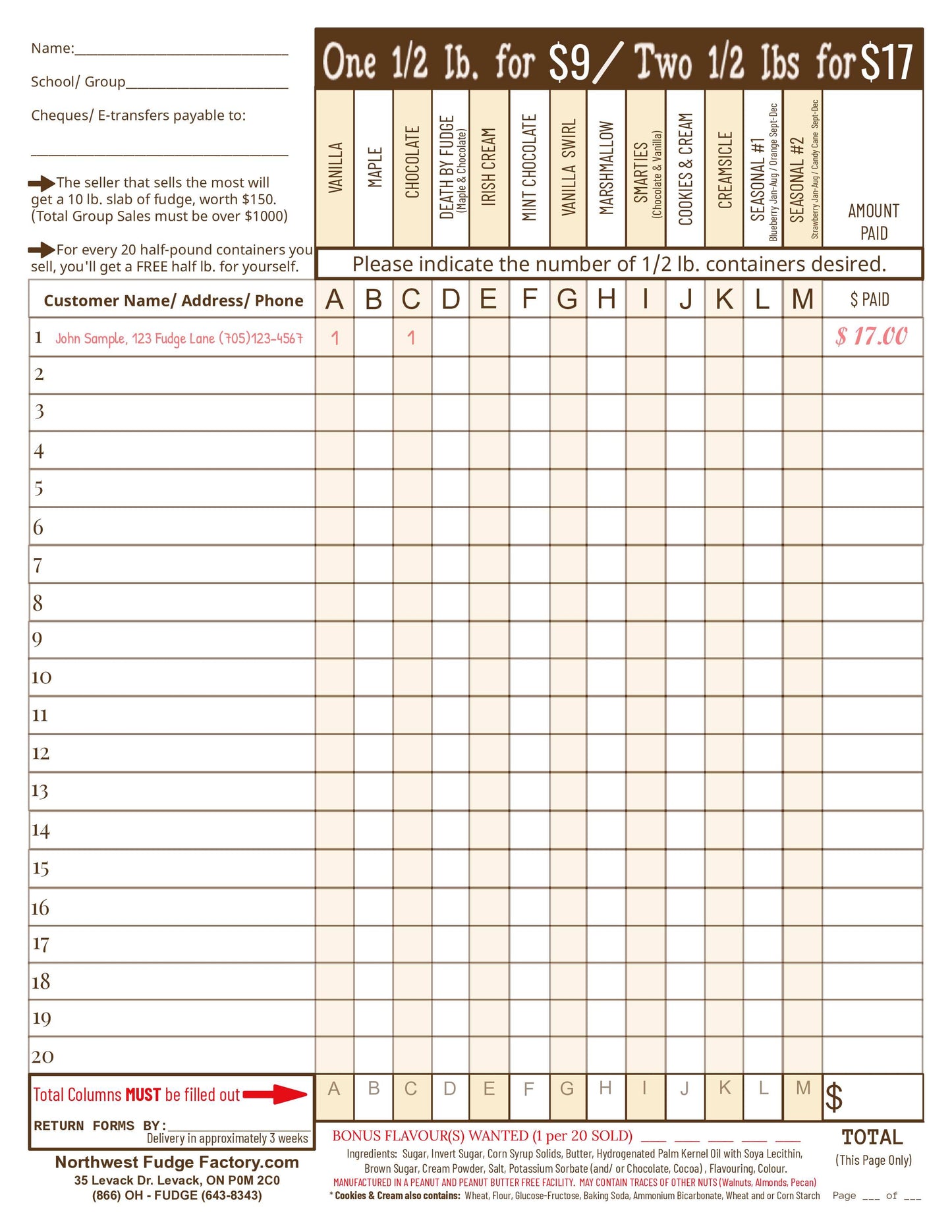 
                  
                    FUNDRAISING PROGRAM - INFORMATION SHEET
                  
                